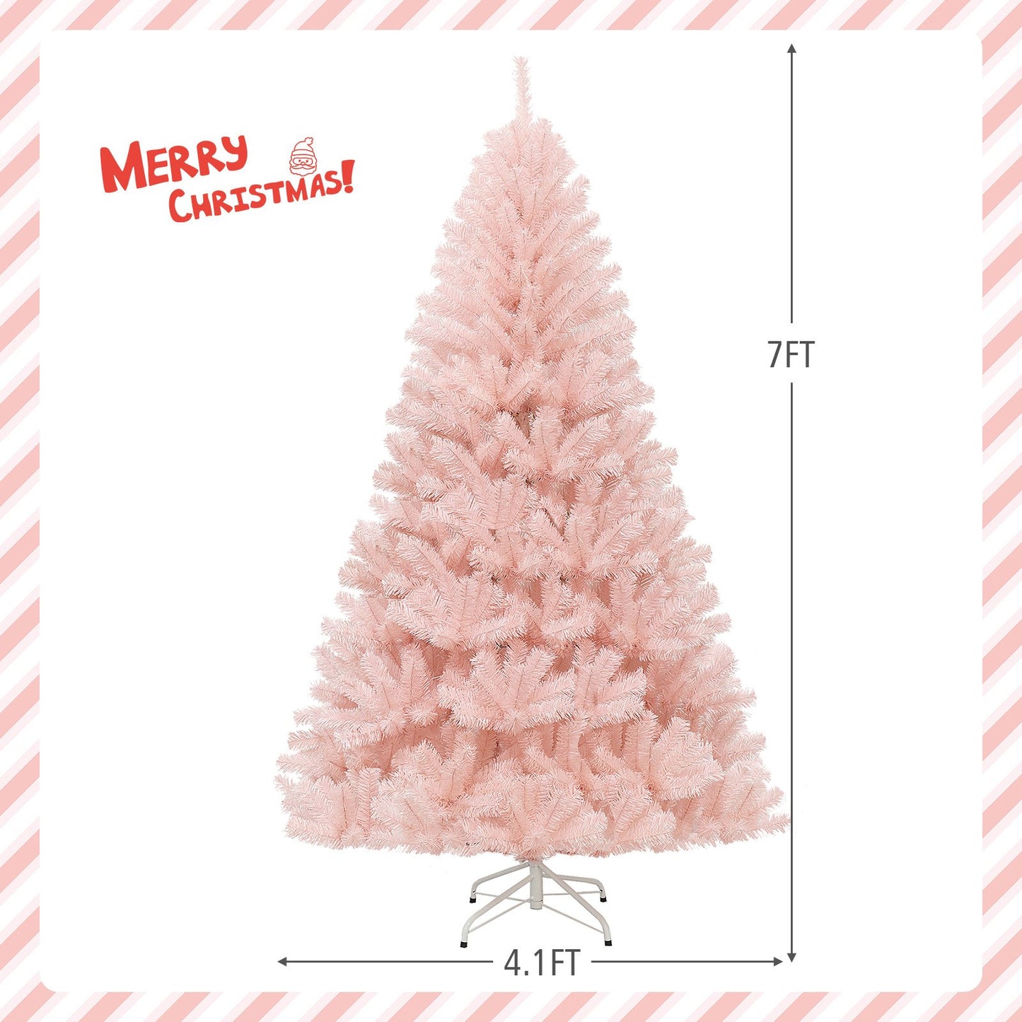 6/7 Feet Artificial Christmas Tree Hinged Full Fir Tree-7 ft, Pink Christmas Tree   at Gallery Canada