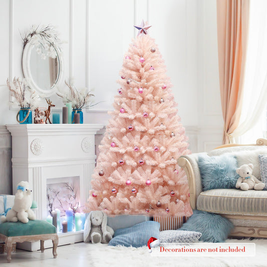 6/7 Feet Artificial Christmas Tree Hinged Full Fir Tree-6 Feet, Pink Christmas Tree   at Gallery Canada