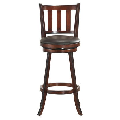 Set of 2 Wood Swivel Counter Height Dining Pub Bar Stools with PVC Cushioned Seat-29 Inch, Brown Bar Stools   at Gallery Canada