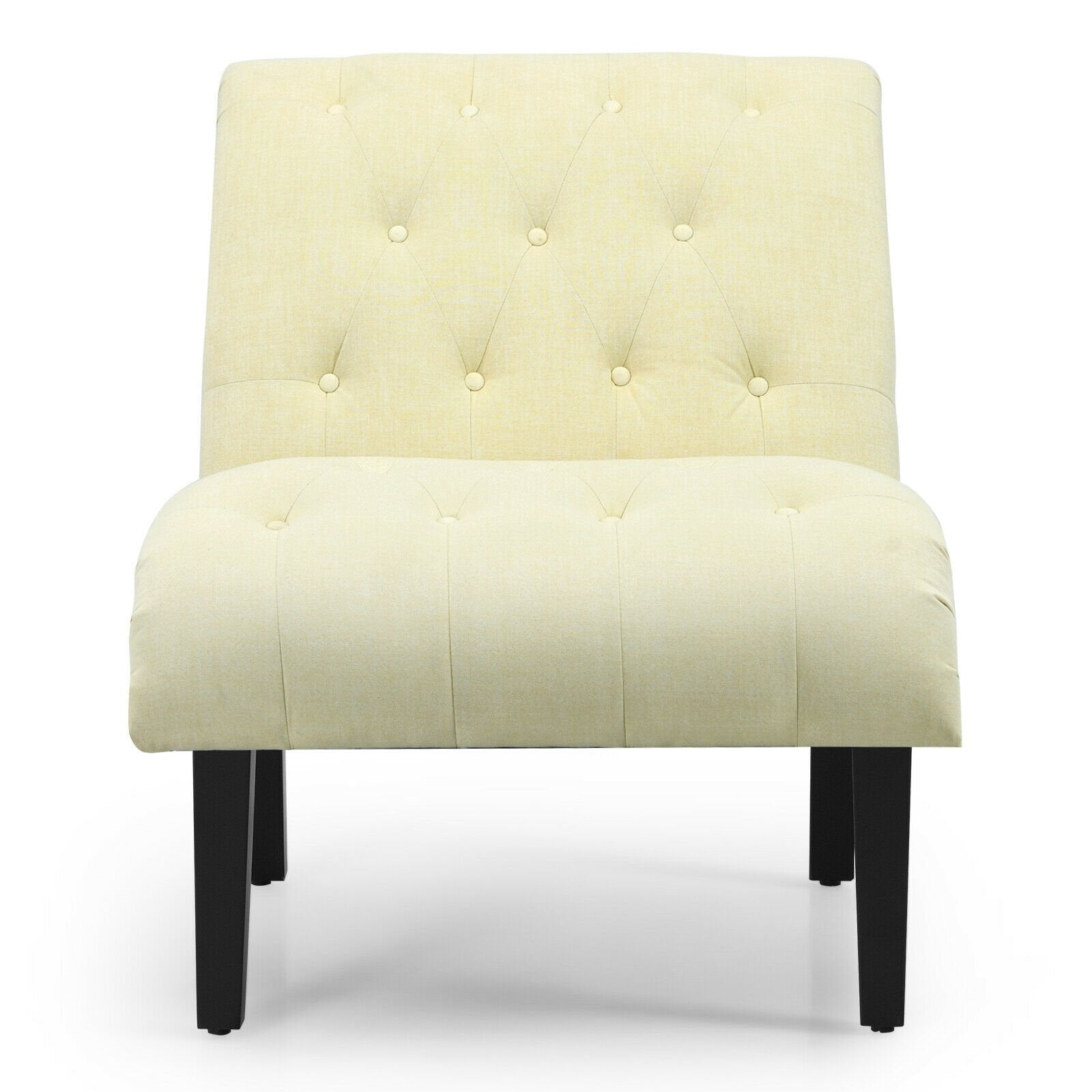 Cotton Linen Fabric Armless Accent Chair with Adjustable Foot Pads, Beige Sofas & Loveseats   at Gallery Canada