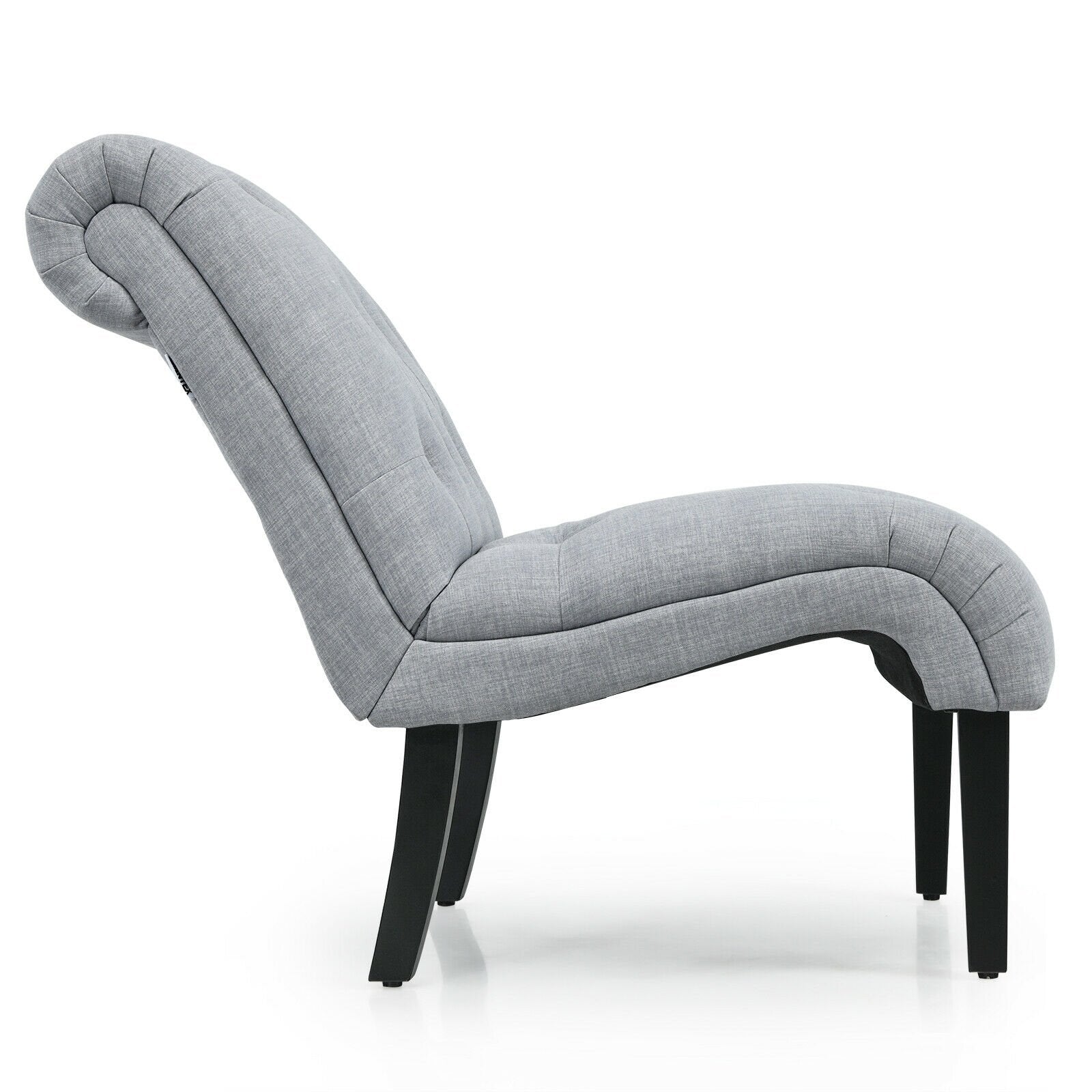 Cotton Linen Fabric Armless Accent Chair with Adjustable Foot Pads, Light Gray Sofas & Loveseats   at Gallery Canada