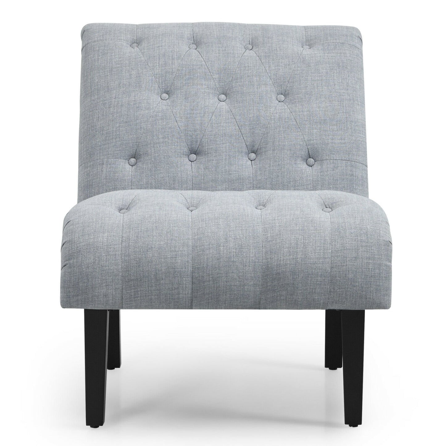 Cotton Linen Fabric Armless Accent Chair with Adjustable Foot Pads, Light Gray Sofas & Loveseats   at Gallery Canada