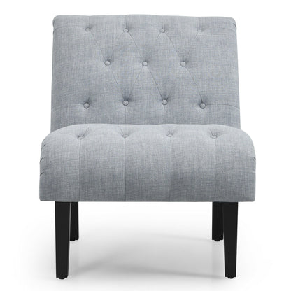 Cotton Linen Fabric Armless Accent Chair with Adjustable Foot Pads, Light Gray Sofas & Loveseats   at Gallery Canada