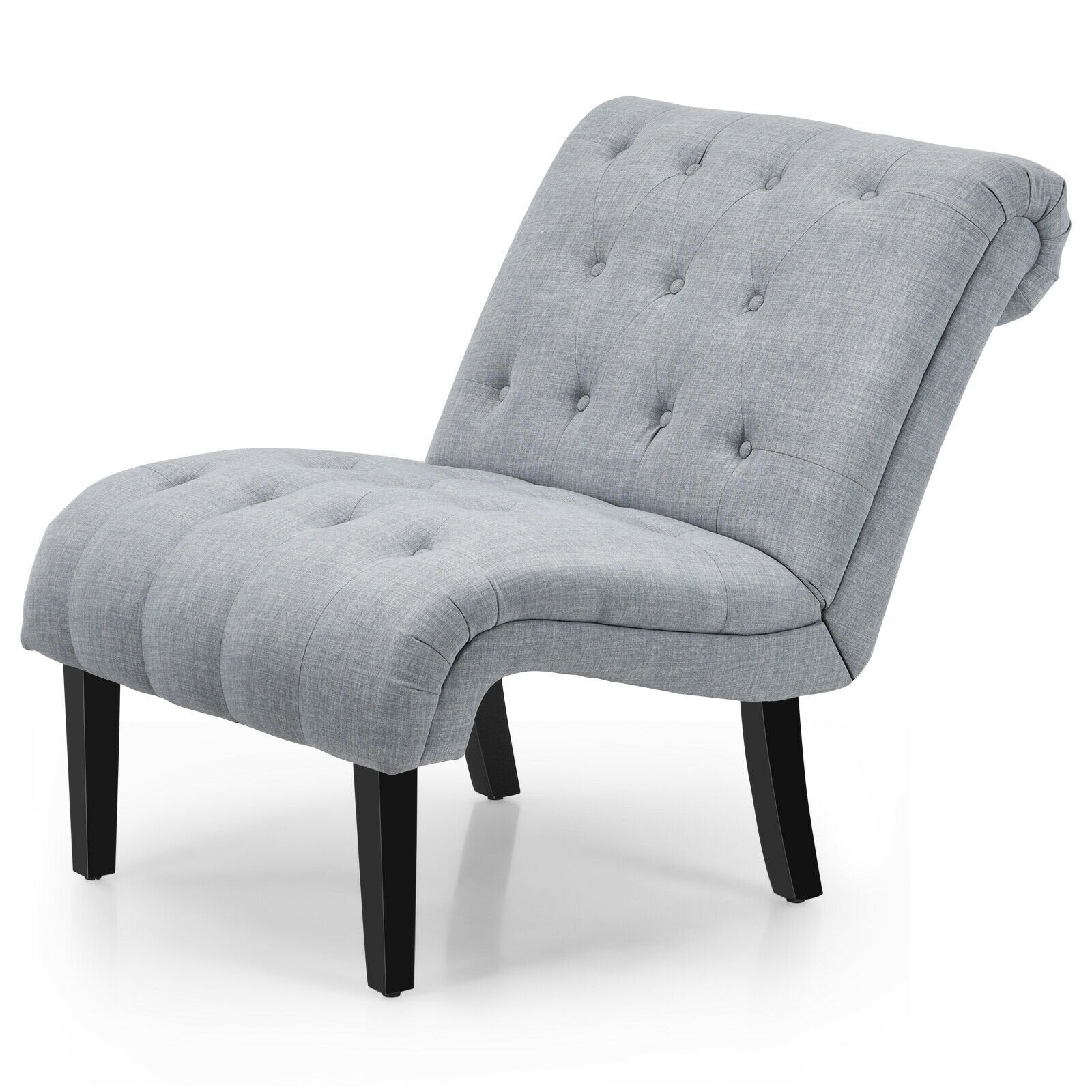 Cotton Linen Fabric Armless Accent Chair with Adjustable Foot Pads, Light Gray Sofas & Loveseats   at Gallery Canada