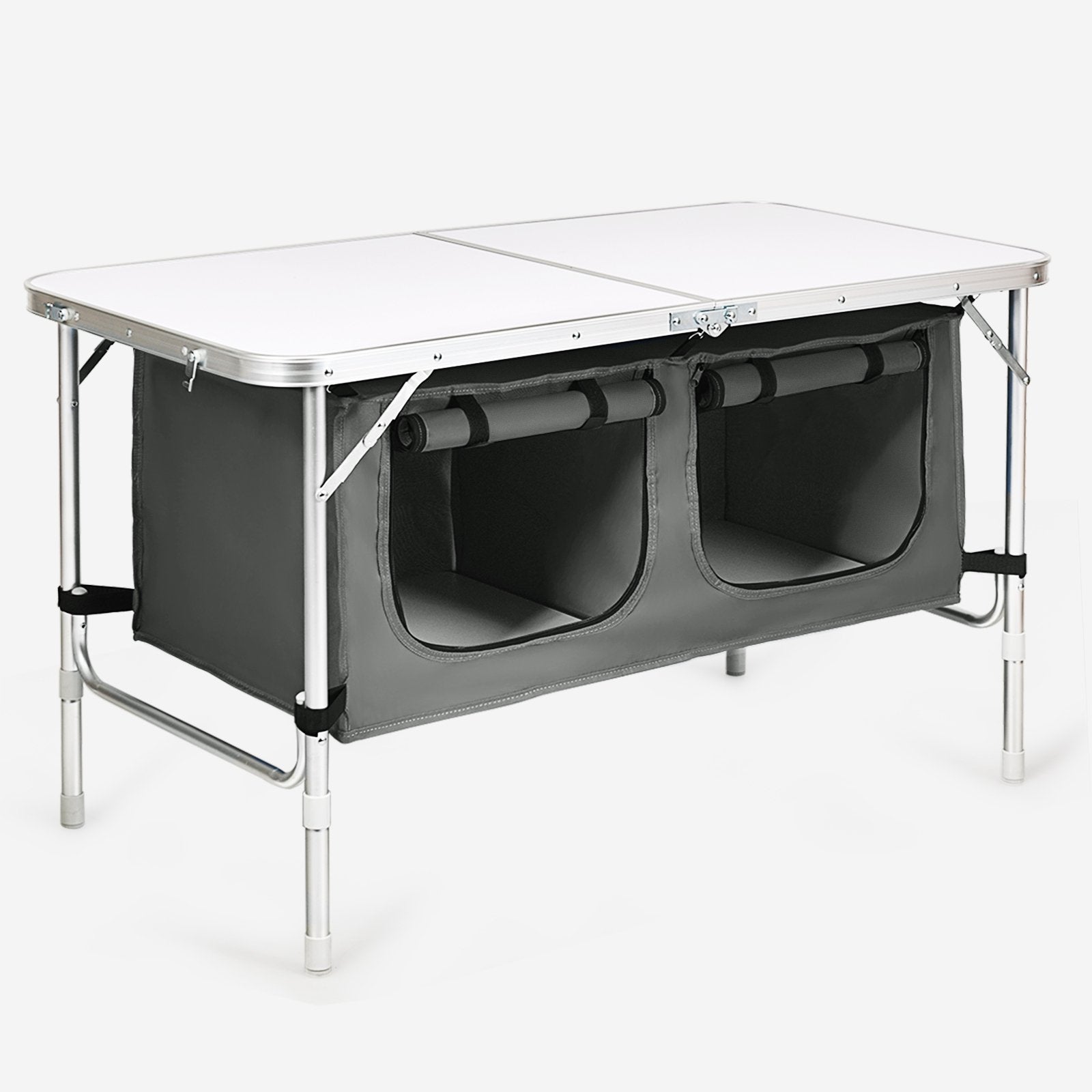 Height Adjustable Folding Camping  Table, Gray Camping Furniture   at Gallery Canada