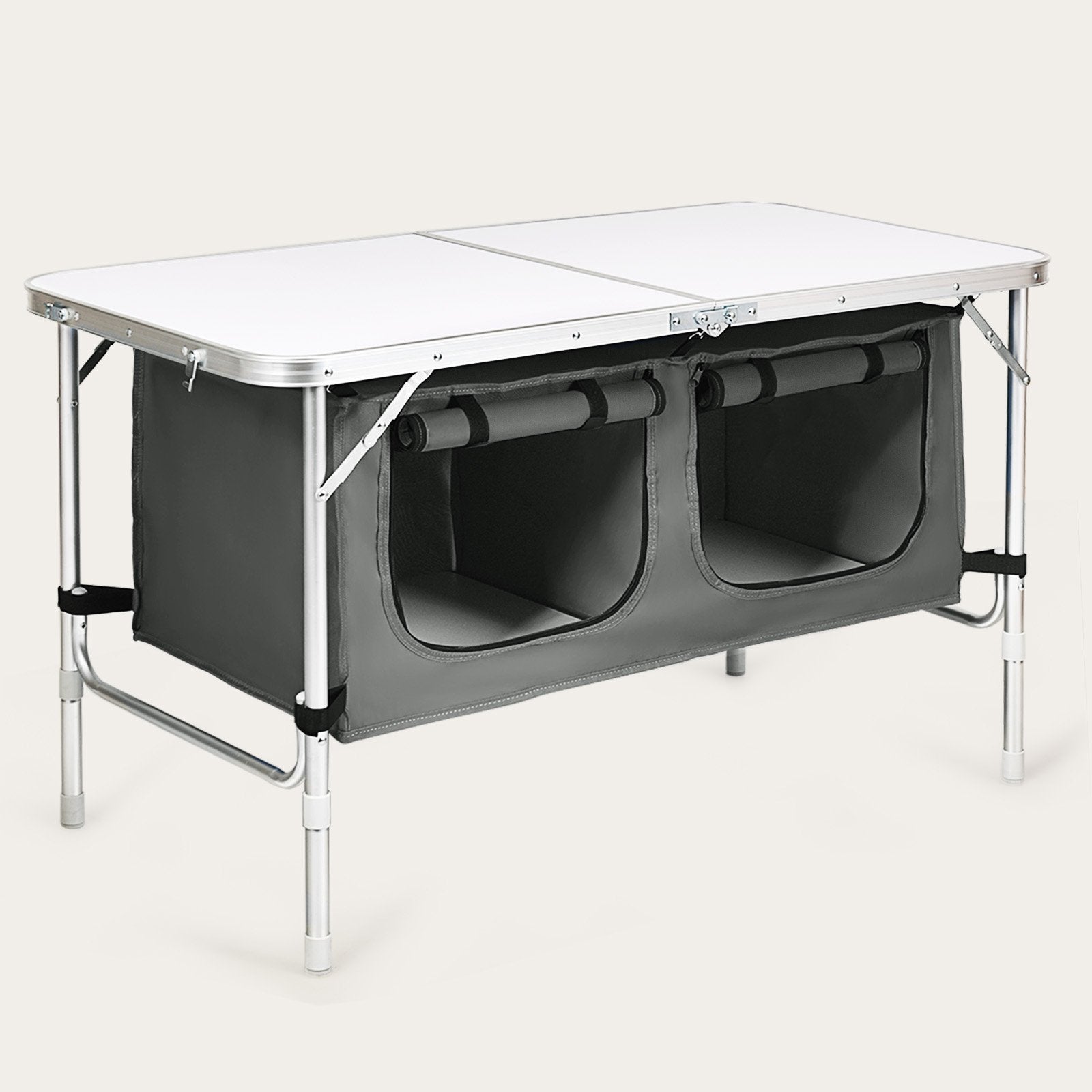 Height Adjustable Folding Camping  Table, Gray Camping Furniture   at Gallery Canada