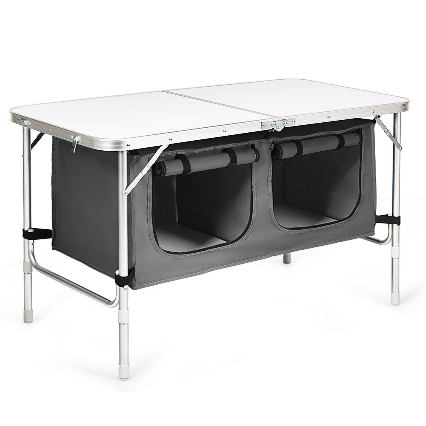 Height Adjustable Folding Camping  Table, Gray Camping Furniture   at Gallery Canada