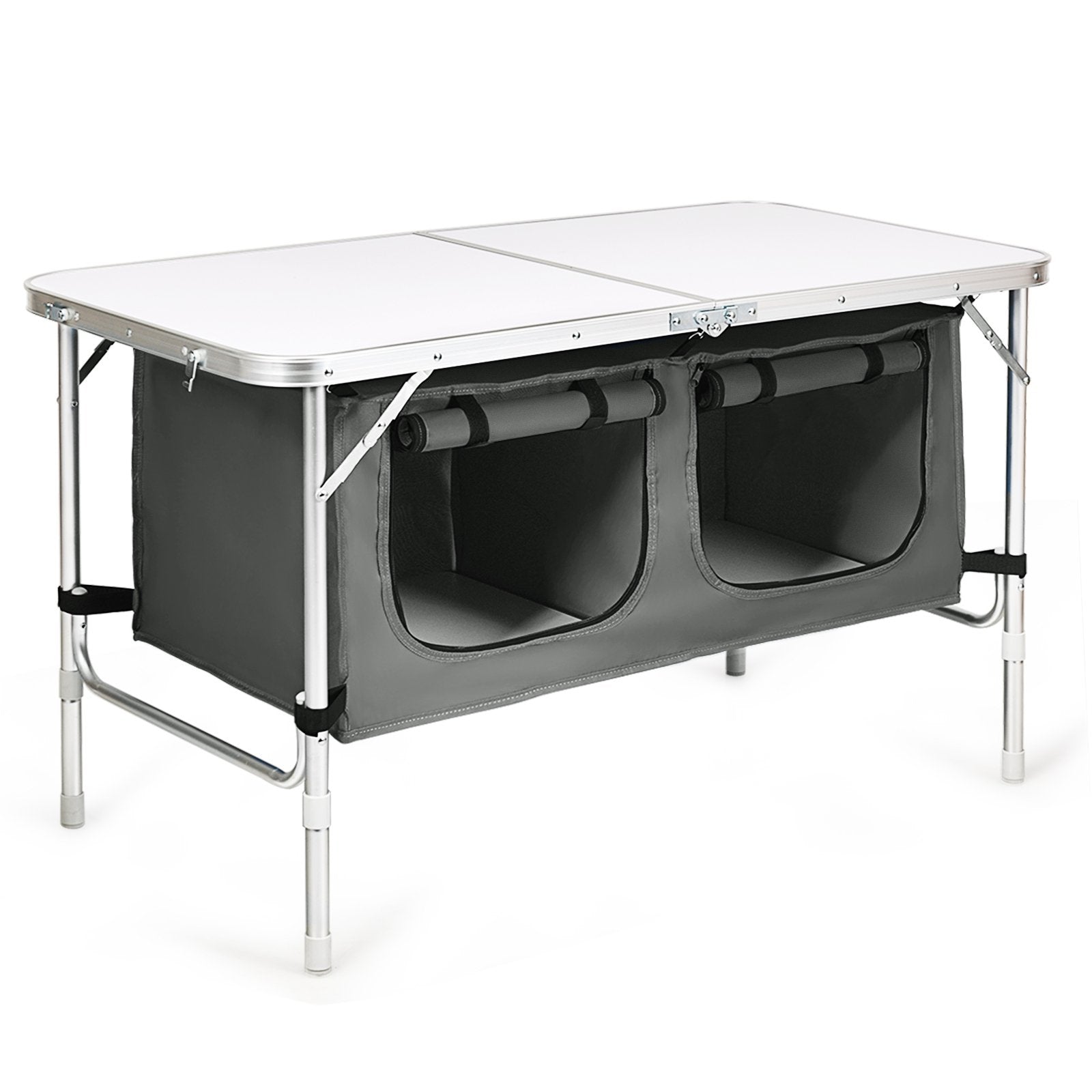 Height Adjustable Folding Camping  Table, Gray Camping Furniture   at Gallery Canada