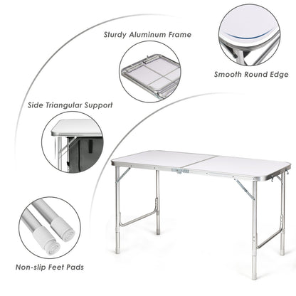 Height Adjustable Folding Camping  Table, Gray Camping Furniture   at Gallery Canada