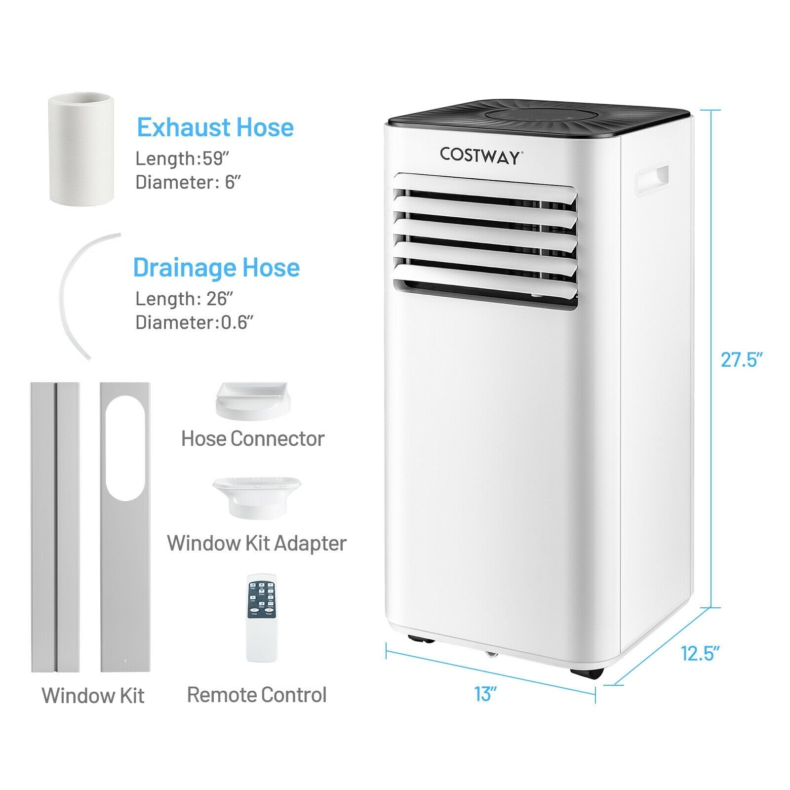 Portable Air Conditioner 10000 BTU Evaporative Air Cooler Dehumidifier, White - Gallery Canada