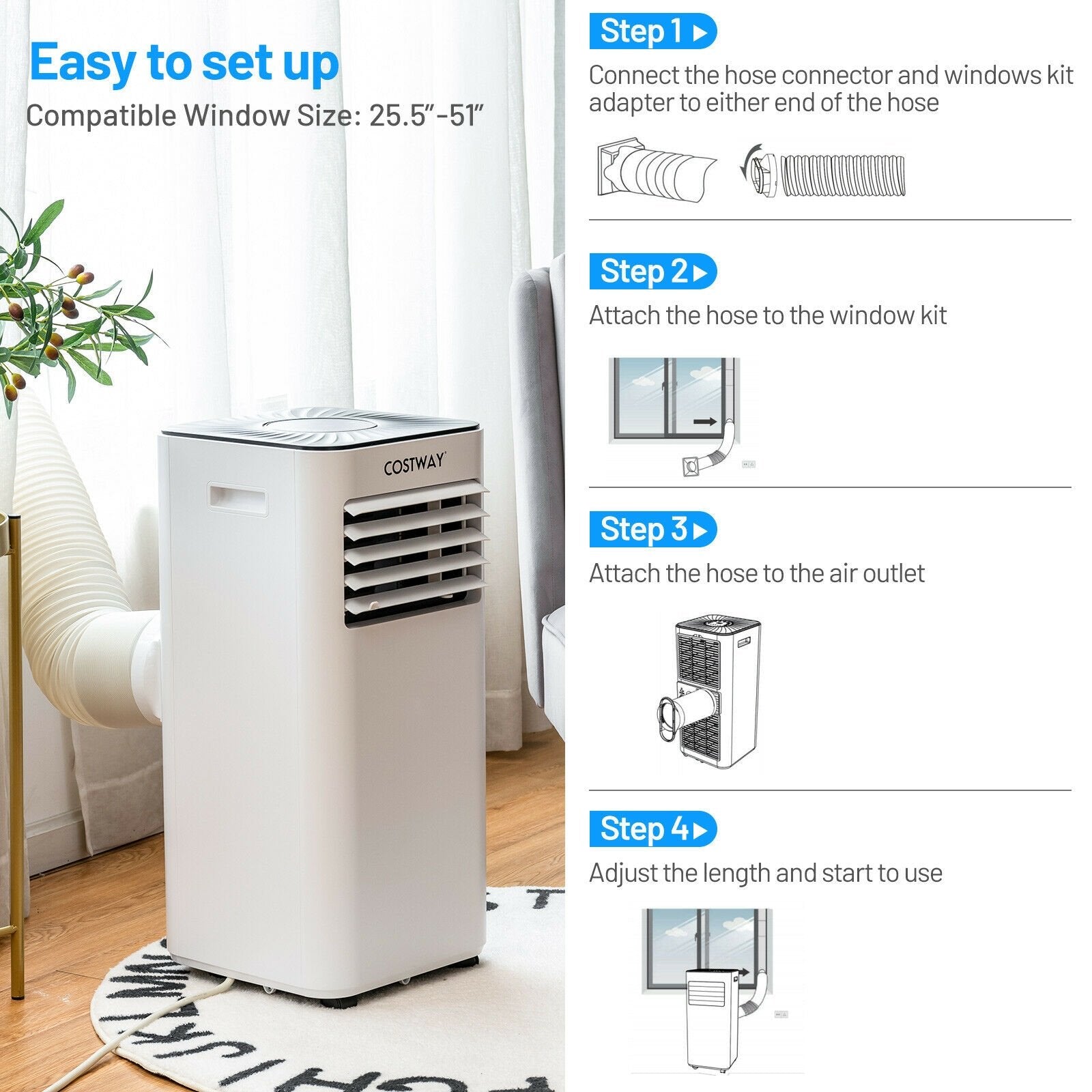 Portable Air Conditioner 10000 BTU Evaporative Air Cooler Dehumidifier, White Portable Air Conditioners   at Gallery Canada