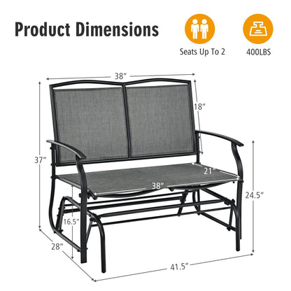 Iron Patio Rocking Chair for Outdoor Backyard and Lawn, Gray Patio Rocking Chairs & Gliders   at Gallery Canada