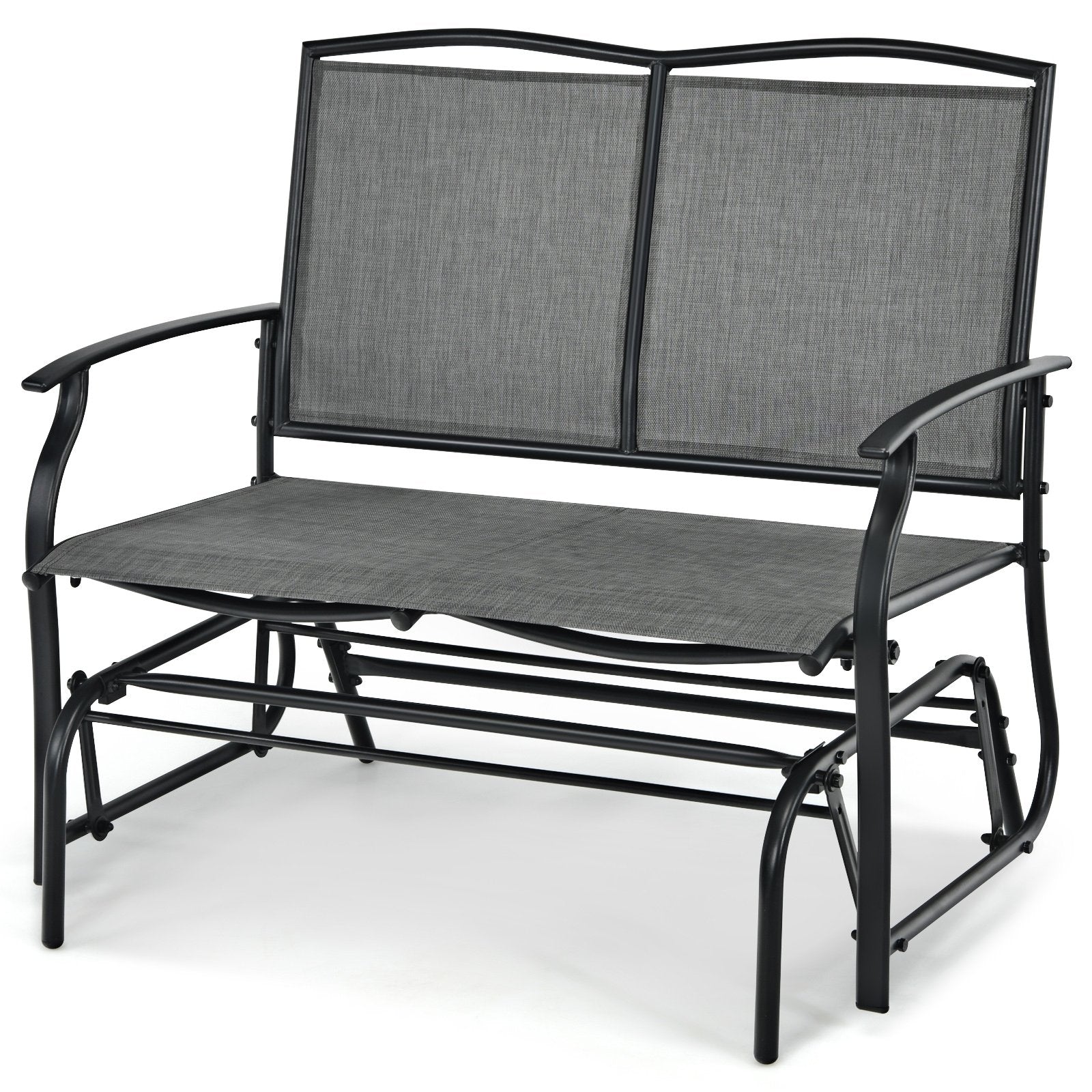 Iron Patio Rocking Chair for Outdoor Backyard and Lawn, Gray Patio Rocking Chairs & Gliders   at Gallery Canada