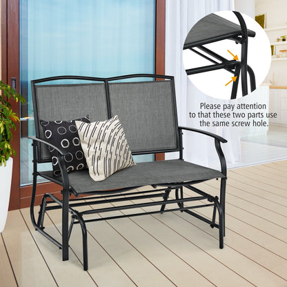 Iron Patio Rocking Chair for Outdoor Backyard and Lawn, Gray Patio Rocking Chairs & Gliders   at Gallery Canada