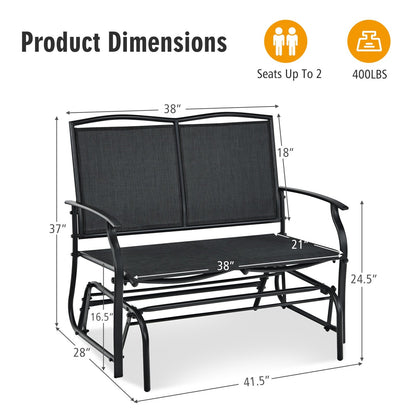 Iron Patio Rocking Chair for Outdoor Backyard and Lawn, Black Patio Rocking Chairs & Gliders   at Gallery Canada