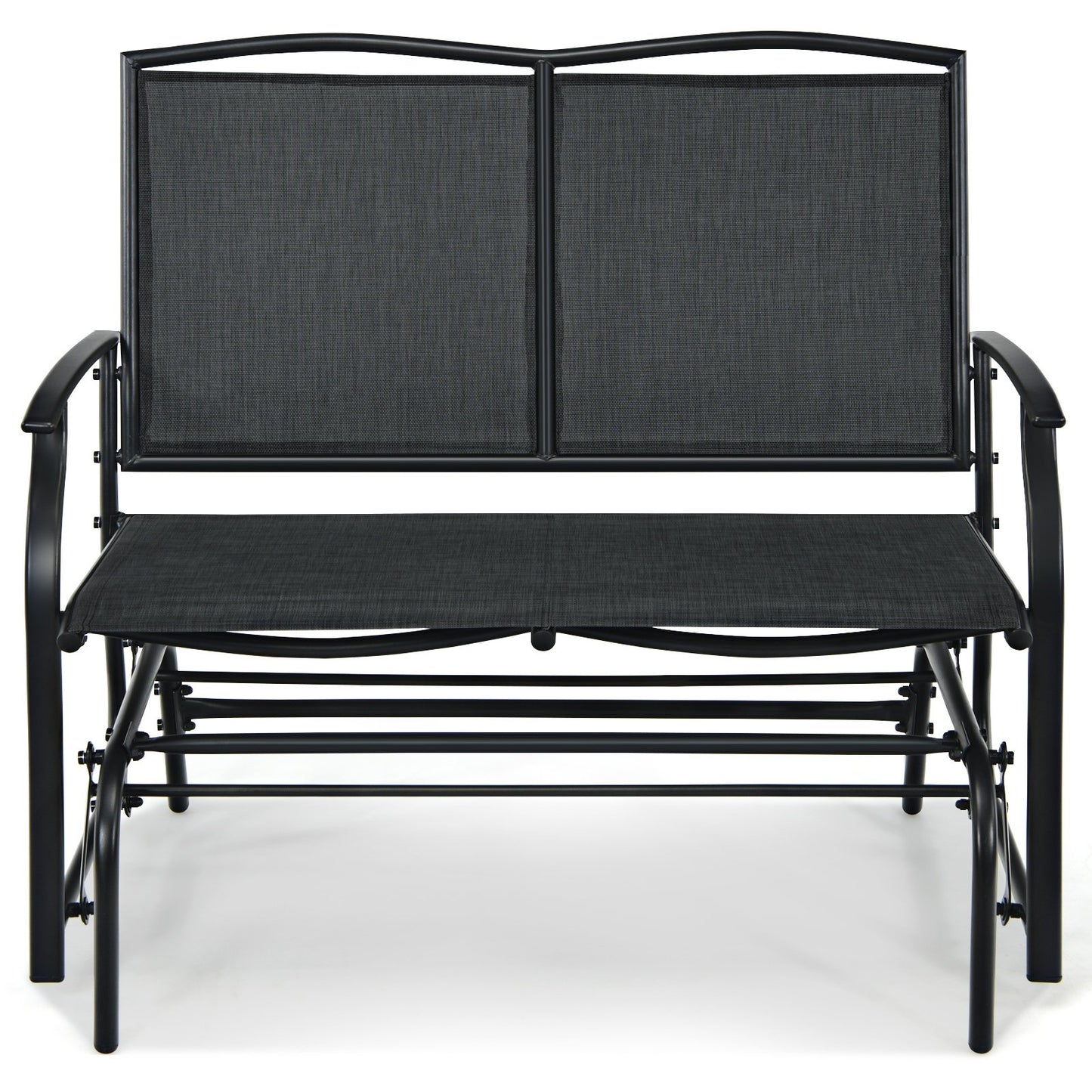 Iron Patio Rocking Chair for Outdoor Backyard and Lawn, Black Patio Rocking Chairs & Gliders   at Gallery Canada