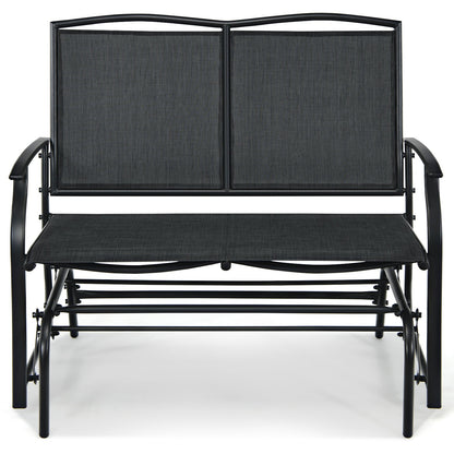 Iron Patio Rocking Chair for Outdoor Backyard and Lawn, Black Patio Rocking Chairs & Gliders   at Gallery Canada