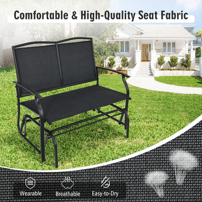 Iron Patio Rocking Chair for Outdoor Backyard and Lawn, Black Patio Rocking Chairs & Gliders   at Gallery Canada