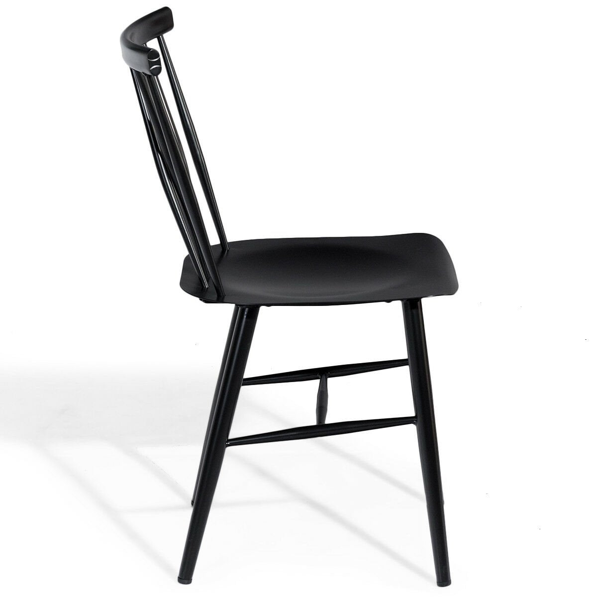 Set of 2 Modern Dining Chairs with Backrest, Black Dining Chairs   at Gallery Canada