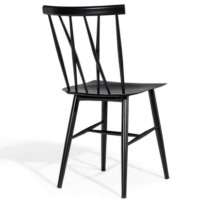 Set of 2 Modern Dining Chairs with Backrest, Black Dining Chairs   at Gallery Canada