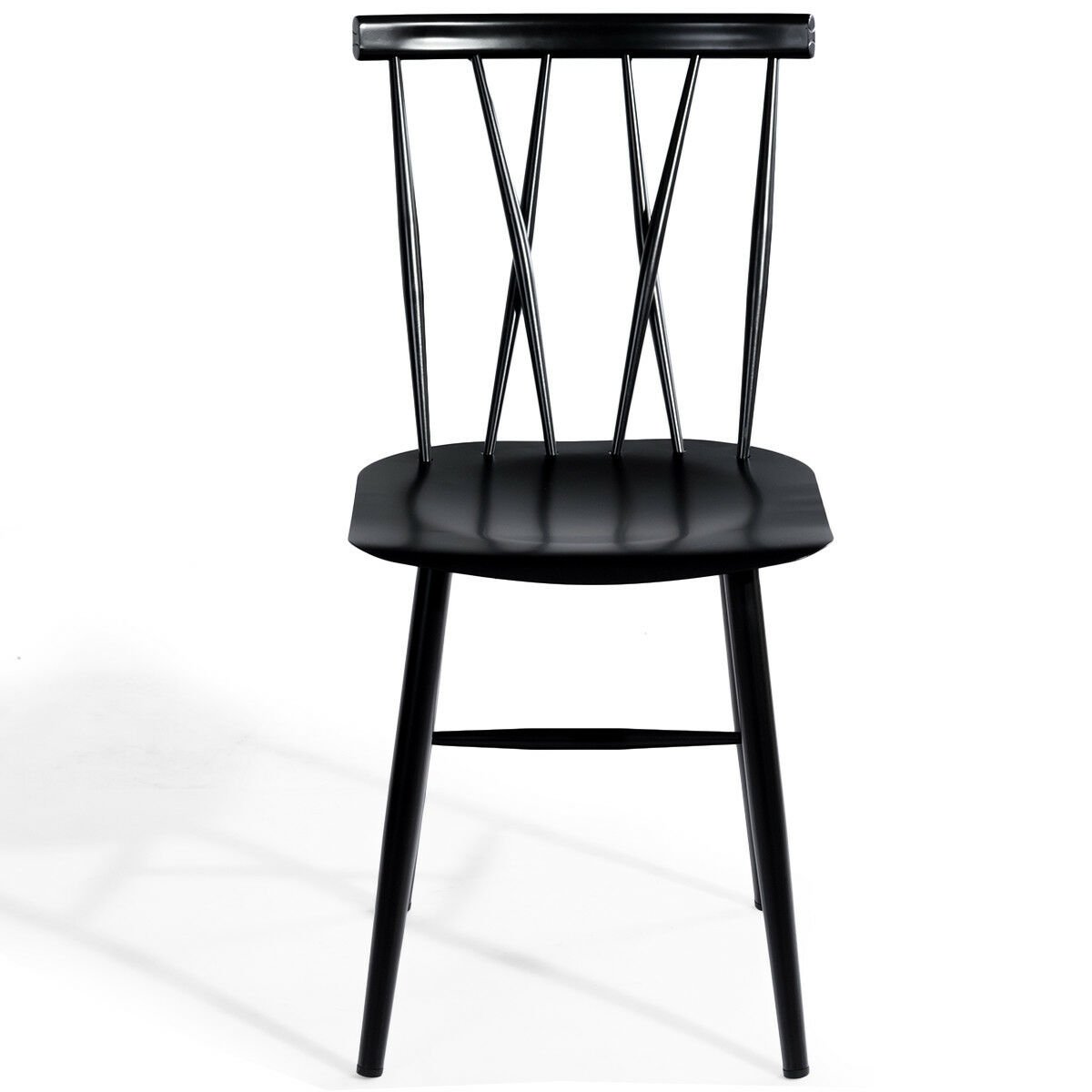 Set of 2 Modern Dining Chairs with Backrest, Black Dining Chairs   at Gallery Canada