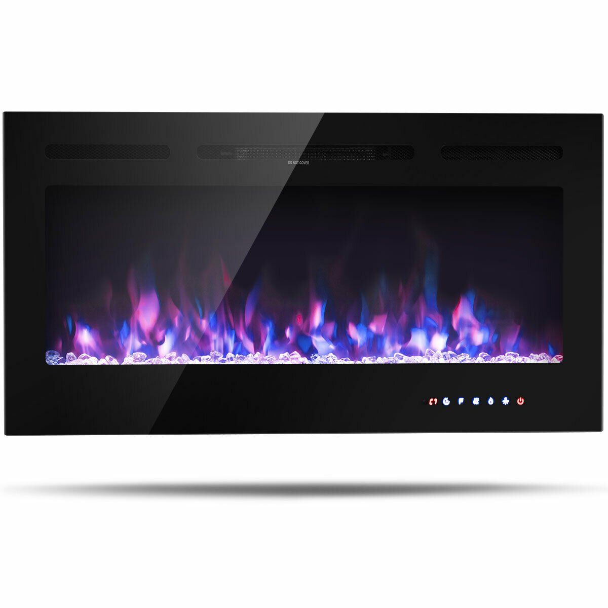 40-Inch Electric Fireplace Recessed with Thermostat, Black Fireplaces   at Gallery Canada