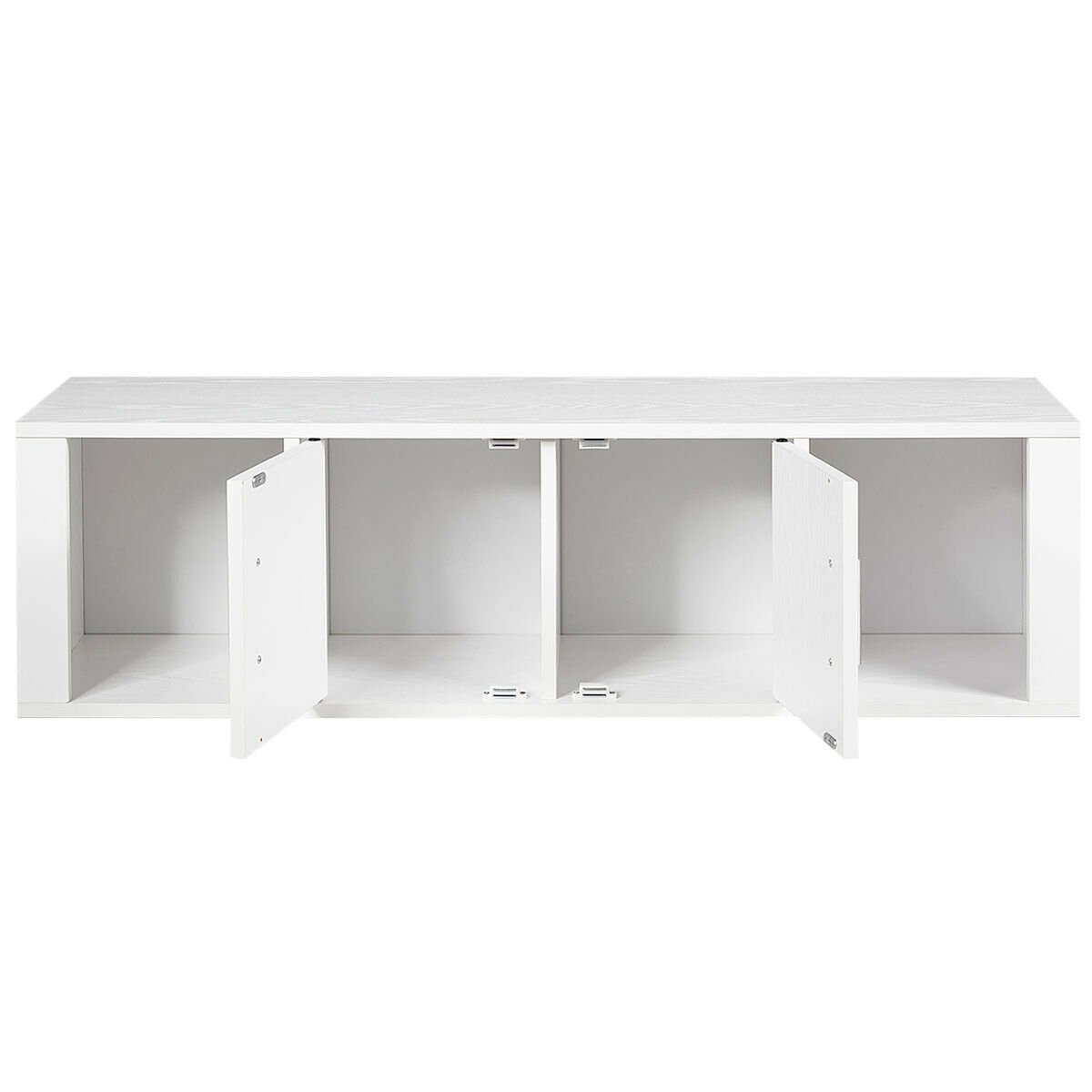 Wall Mounted Floating 2 Door Desk Hutch Storage Shelves, White Living Room   at Gallery Canada