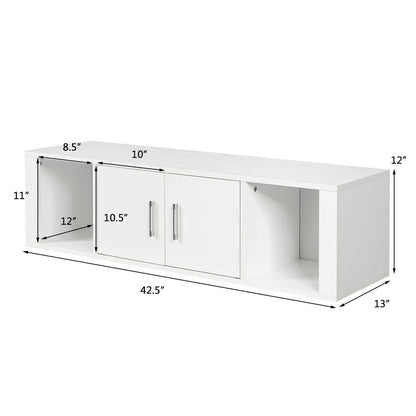 Wall Mounted Floating 2 Door Desk Hutch Storage Shelves, White Living Room   at Gallery Canada