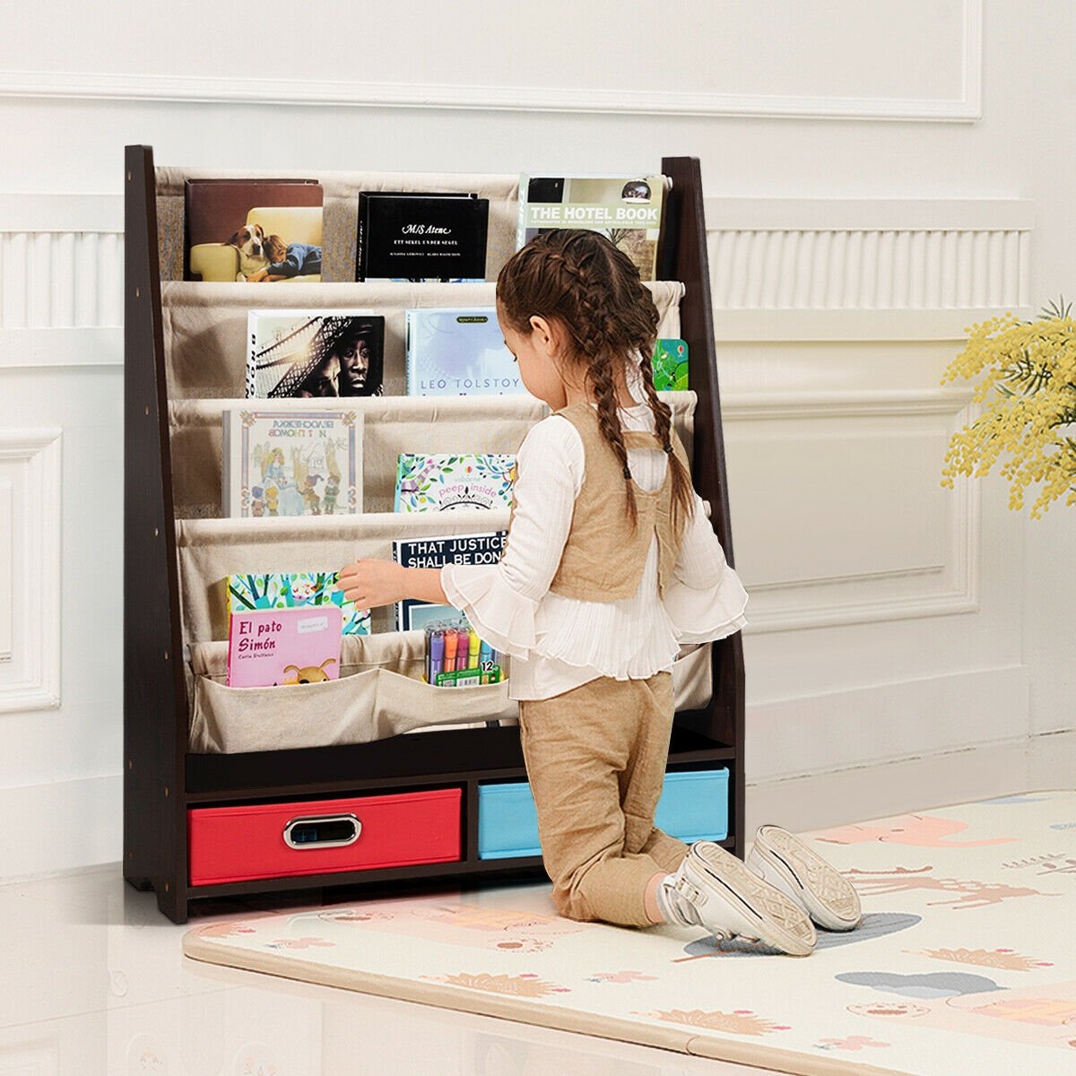 Kids Book and Toys Organizer Shelves, Brown Kids Storage   at Gallery Canada