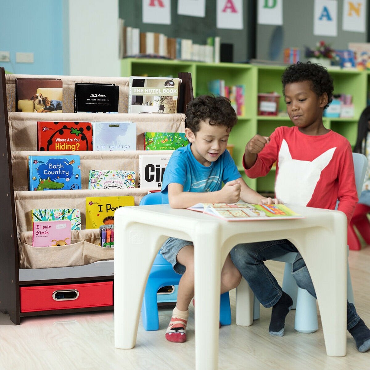 Kids Book and Toys Organizer Shelves, Brown - Gallery Canada