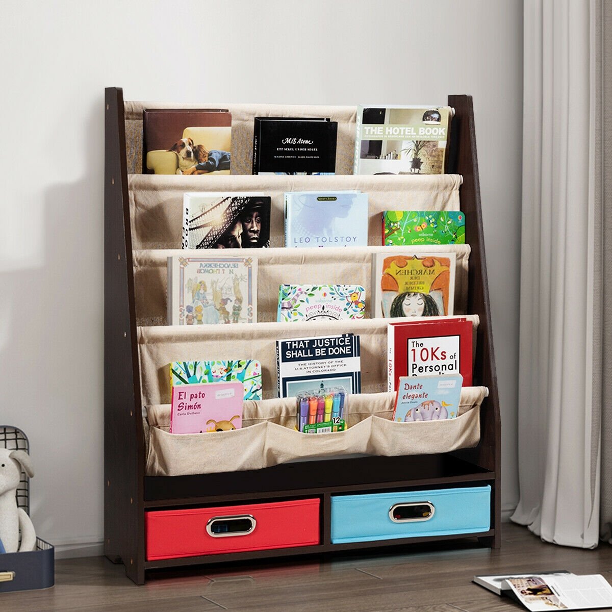 Kids Book and Toys Organizer Shelves, Brown Kids Storage   at Gallery Canada