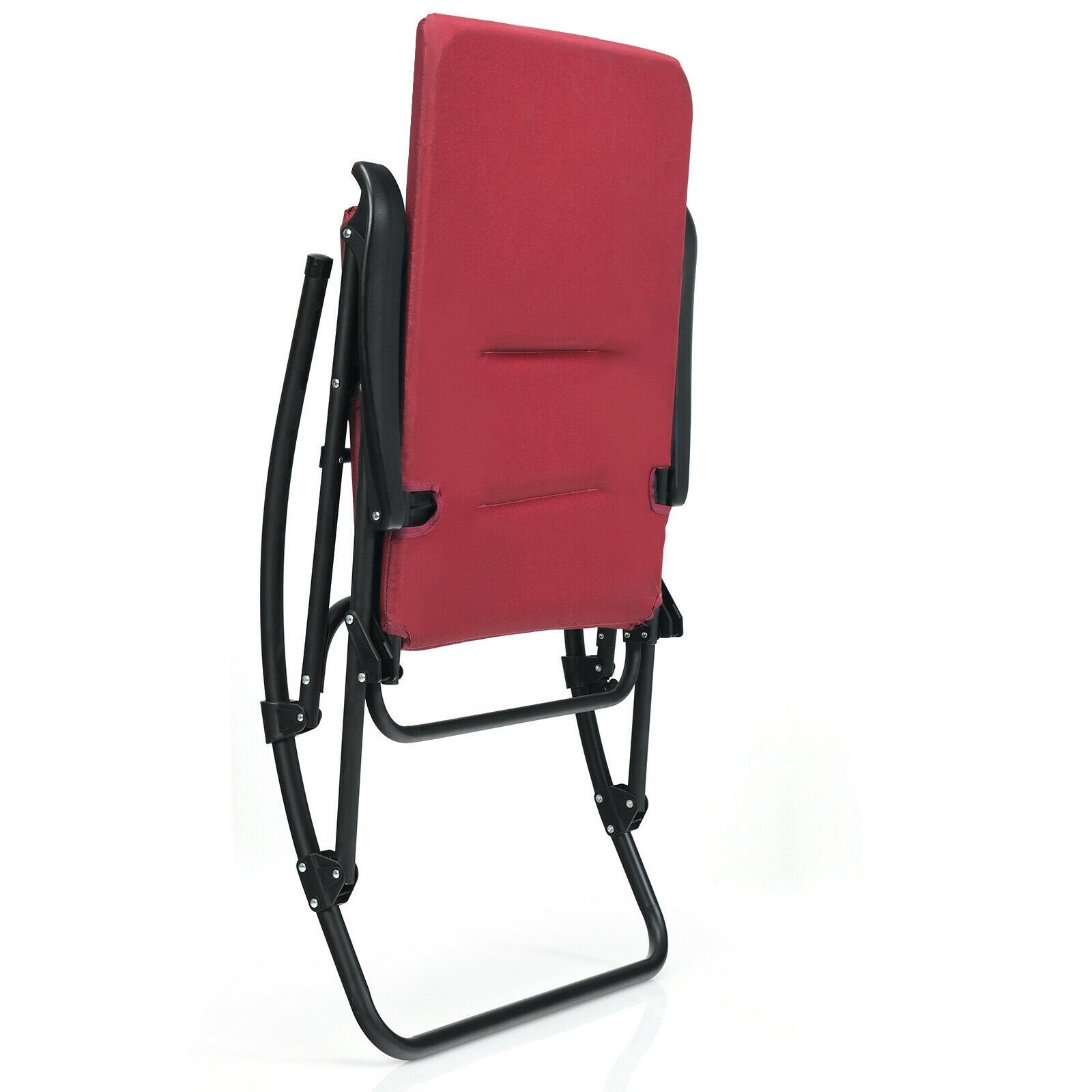 Foldable Rocking Padded Portable Camping Chair with Backrest and Armrest, Red Patio Rocking Chairs & Gliders   at Gallery Canada