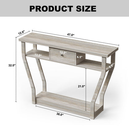 Modern Sofa Accent Table with Drawer, Gray Console Tables   at Gallery Canada