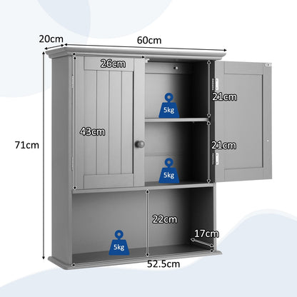 Wall Mount Bathroom Storage Cabinet, Gray Wall Cabinets   at Gallery Canada