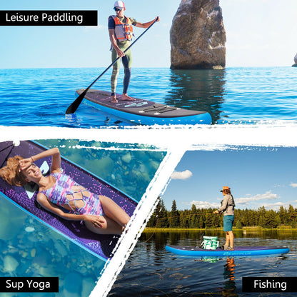 11 Feet Inflatable Stand Up Paddle Board Surfboard with Bag Aluminum Paddle Pump-L, Blue Surfing   at Gallery Canada