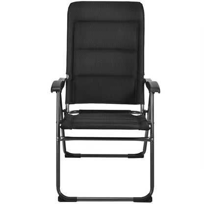 Set of 4 Patio Folding Chairs with Adjustable Backrest, Black Patio Dining Chairs   at Gallery Canada