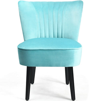 Set of 2 Armless Upholstered Leisure Accent Chair, Turquoise Accent Chairs   at Gallery Canada