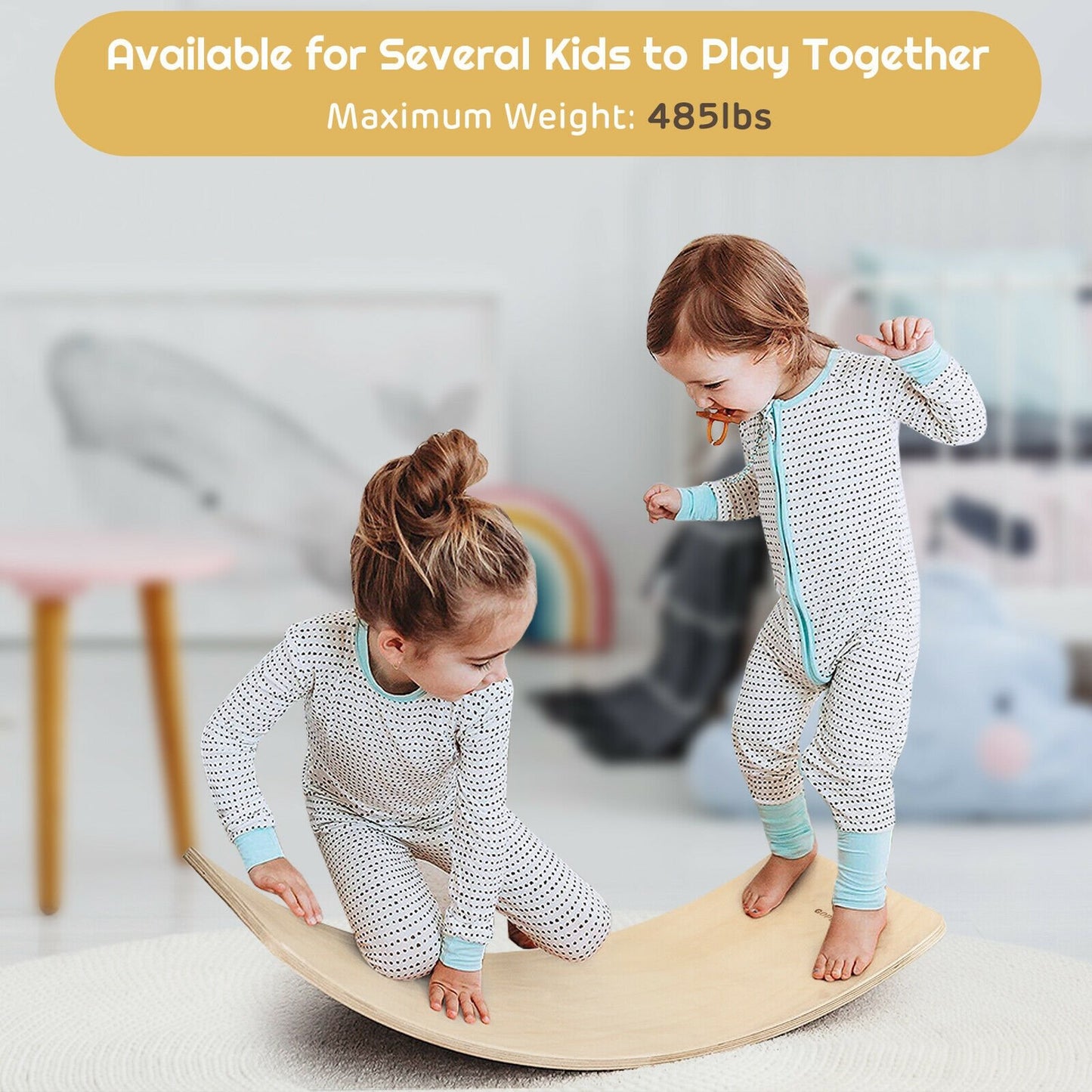 Wooden Wobble Balance Board Kids with Felt Layer, Natural Toy Sports   at Gallery Canada