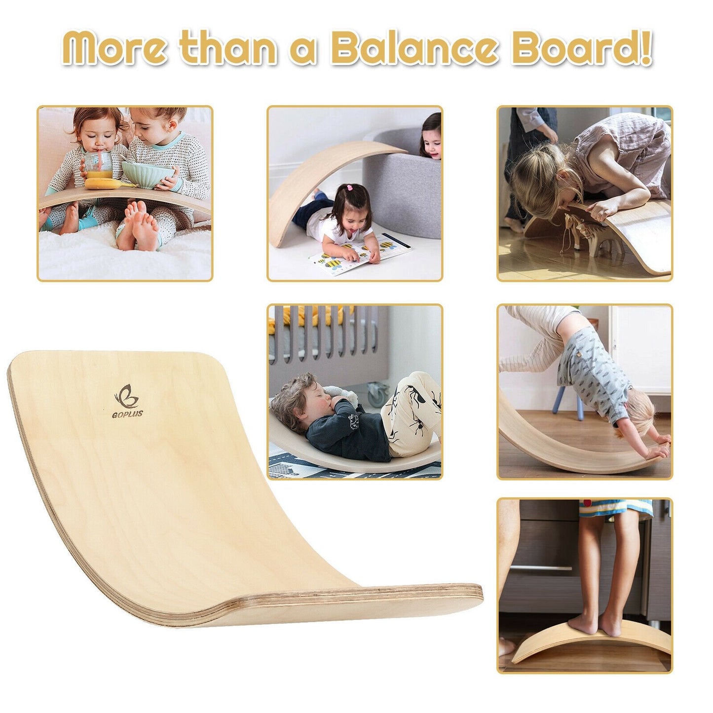 Wooden Wobble Balance Board Kids with Felt Layer, Natural Toy Sports   at Gallery Canada