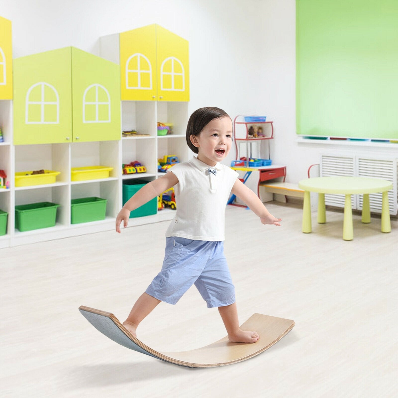 Wooden Wobble Balance Board Kids with Felt Layer, Natural Toy Sports   at Gallery Canada