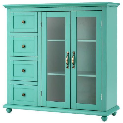 Buffet Sideboard Table Kitchen Storage Cabinet with Drawers and Doors, Green