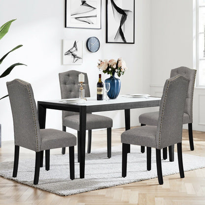 Set of 2 Tufted Upholstered Dining Chairs, Gray Dining Chairs   at Gallery Canada