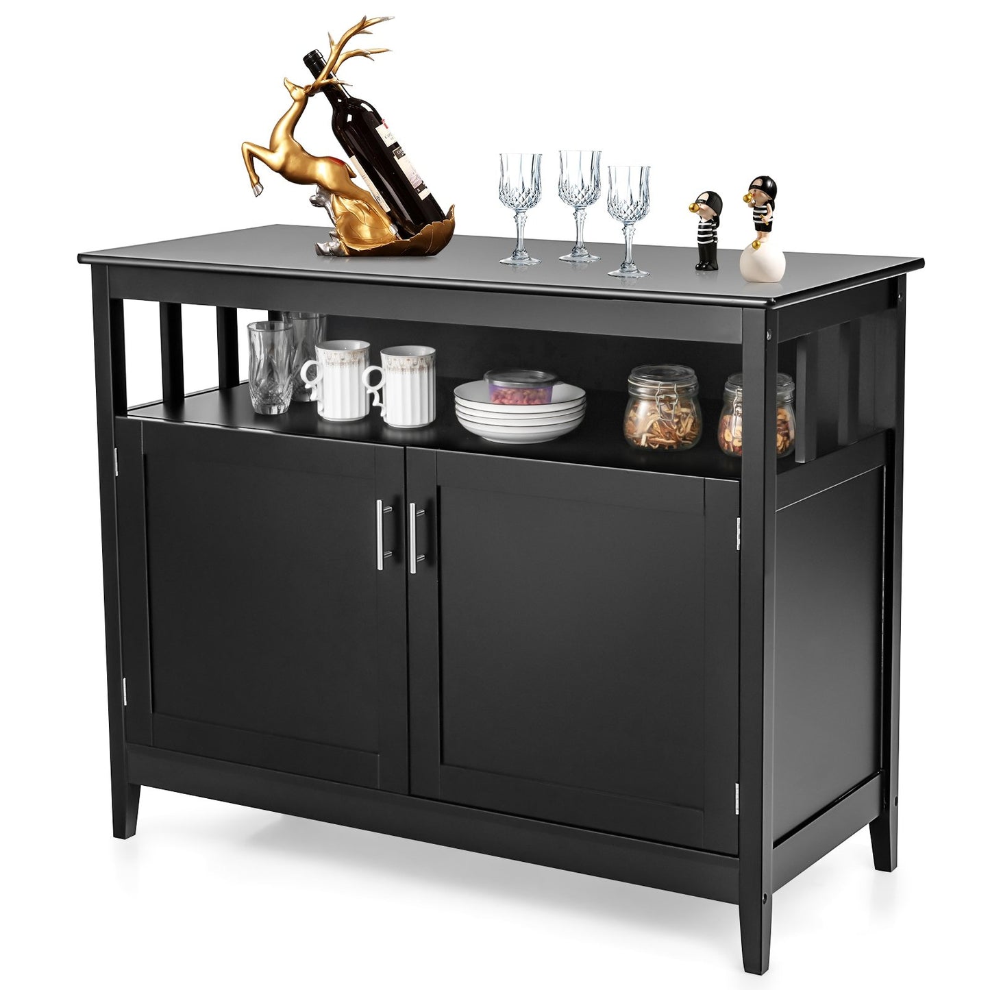 Modern Practical Wooden Kitchen Lockers with Large Storage Space, Black Sideboards Cabinets & Buffets   at Gallery Canada