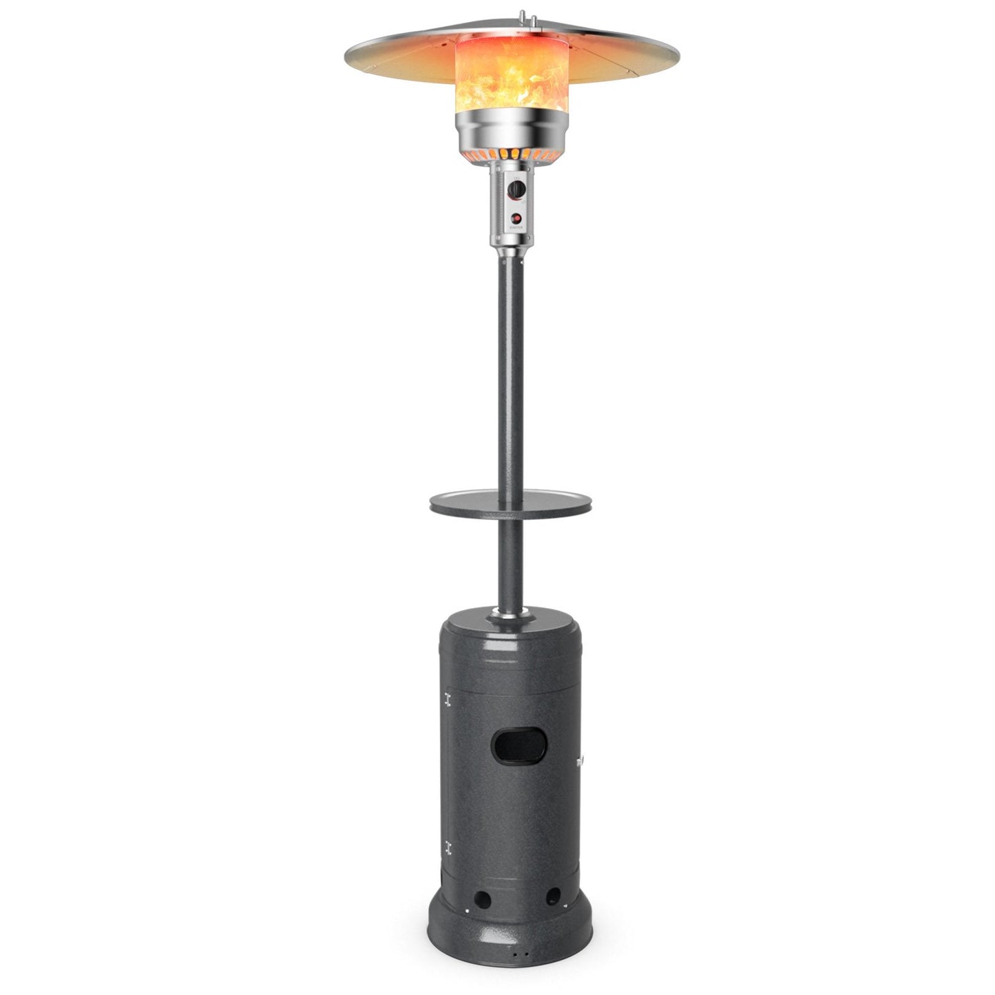 Outdoor Heater Propane Standing LP Gas Steel with Table & Wheels, Gray Patio Heaters   at Gallery Canada