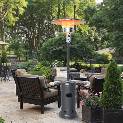 Outdoor Heater Propane Standing LP Gas Steel with Table & Wheels, Gray Patio Heaters   at Gallery Canada