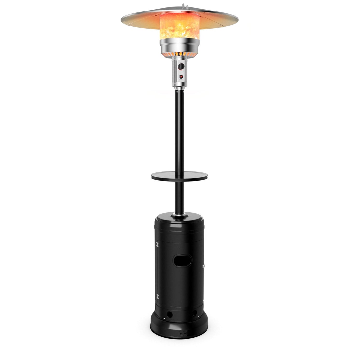 Outdoor Heater Propane Standing LP Gas Steel with Table & Wheels, Black Patio Heaters   at Gallery Canada