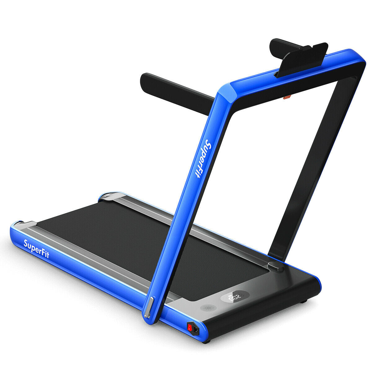 2-in-1 Electric Motorized Health and Fitness Folding Treadmill with Dual Display, Blue Treadmills   at Gallery Canada