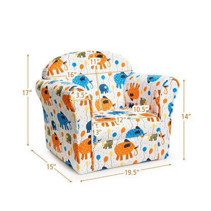 Kids Elephant Upholstered Sofa with Armrest, Multicolor Kids Chairs & Seating   at Gallery Canada