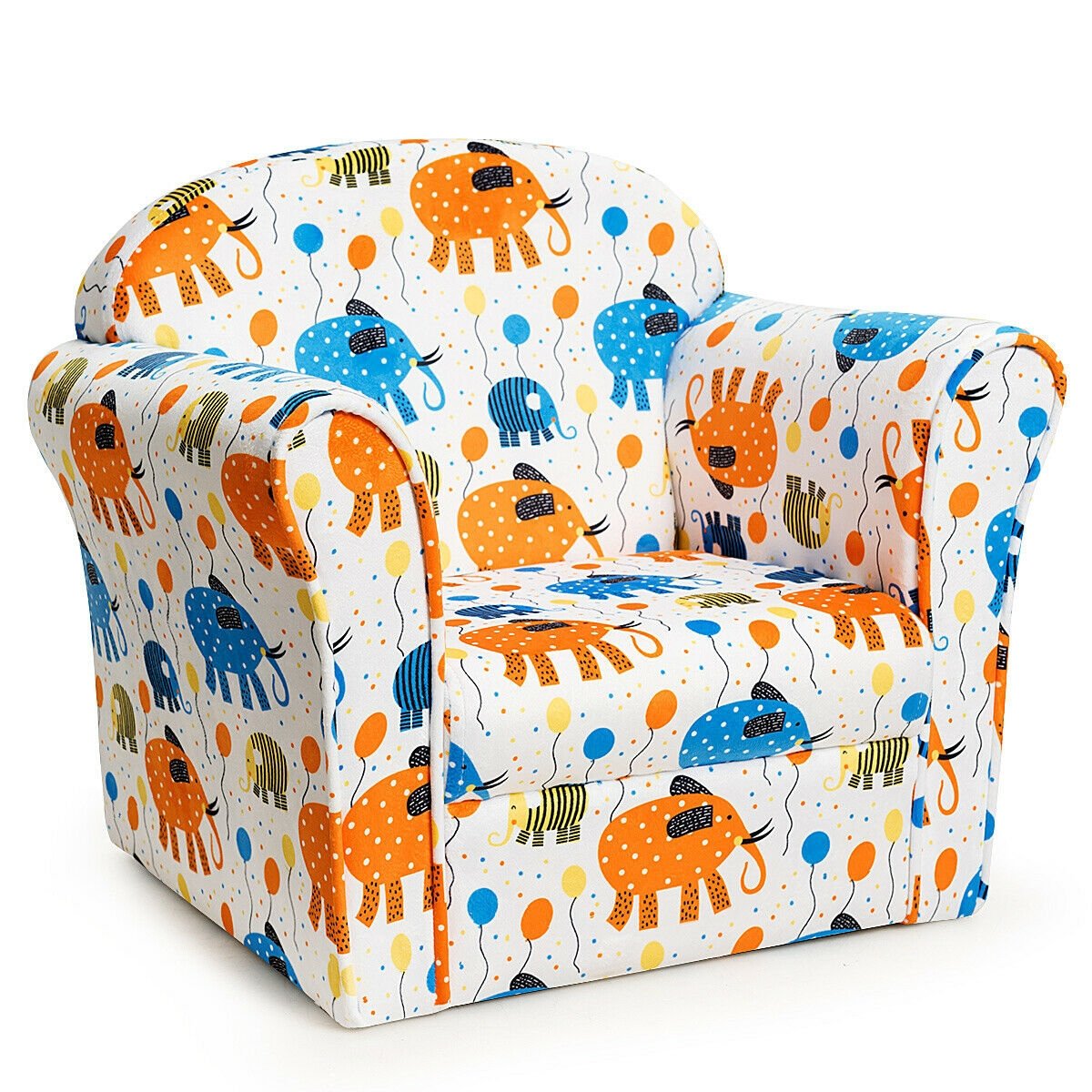 Kids Elephant Upholstered Sofa with Armrest, Multicolor Kids Chairs & Seating   at Gallery Canada