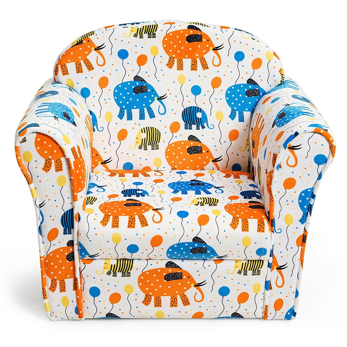 Kids Elephant Upholstered Sofa with Armrest, Multicolor Kids Chairs & Seating   at Gallery Canada